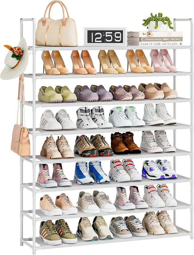 OYREL 8 Tier Shoe Rack Organizer Large Shoe Storage Rack for Closet Entryway Shoe Holder Space Saving Shoe Shelf Shoe Stand T