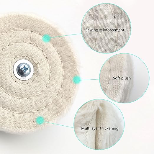 14 Pcs Polishing Wheel Kit for Drill - Buffing Pad Set With 2 Compounds and 5 Felt Wheels for Aluminum, Stainless Steel, Chrome, Metal, Glass, Car Detailing