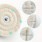 14 Pcs Polishing Wheel Kit for Drill - Buffing Pad Set With 2 Compounds and 5 Felt Wheels for Aluminum, Stainless Steel, Chrome, Metal, Glass, Car Detailing
