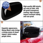 OWITAI Compatible with Honda Fit/Jazz Left Driver Side Mirror Cap Cover 2009 2010 2011 2012 2013, Glossy Black Door Rearview Mirror Cover Replacement Without Turn Signal Light for Fit/Jazz