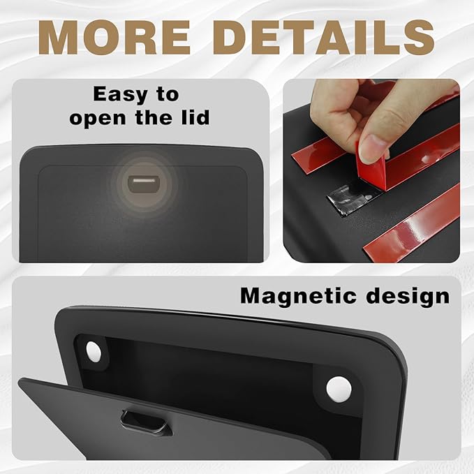 Muslogy Center Console Hidden Organizer Magnet Opening Design Compatible with Ford Ranger 2024 2025 2026 Accessories Armrest Hidden Storage Box Insert Secret Organizer Magnetic Switch
