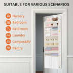 TAHAVICE 5-Tier Over The Door Organizer with 10 Mesh Pockets | Large Capacity Hanging Closet Storage for Baby Diapers, Toys, 