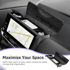 LUWU [New 2026 Sienna Accessories Dashboard Storage Tray Compatible with 2025 2026 Toyota Sienna Accessories Behind Screen Organizer Display Box Dash Tray w/Lid (ONLY for 12.3-INCH Screen)