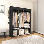 VTRIN Portable Closet for Hanging Clothes 52 Inch Wide Portable Wardrobe Closet with Cover, 6 Storage Shelves and 3 Hanging R