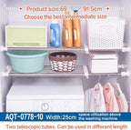 Hershii Expandable Closet Tension Shelf Rod Adjustable Storage Rack Heavy Duty DIY Organizer Divider for Wardrobe Cupboard Ki