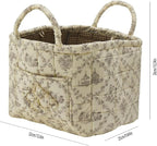 Boho Fabric Storage Basket, Large Capacity Laundry Basket, 12.2'' x 10.23'' x 10.23'' Collapsible Laundry Hamper with Easy Ca