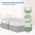Bidtakay Small Storage Baskets for Organizing [4-Pack] Fabric Storage Bins for Baby Organizer Shelf Baskets for Nursery Stora