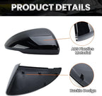Right Passenger Side Mirror Cover Caps Compatible with Chevrolet Chevy Cruze 2017 2018 2019 Replacement Rear view Mirrors Trim (Black)