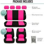 FH Group Flat Cloth Full Set Car Seat Covers Three Row 7 Seater - Universal Fit for Cars, Trucks & SUVs Pink
