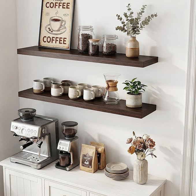 INHABIT UNION 31.5in Floating Shelves for Wall, Wall Mounted Shelves for Decor Storage Set of 2, Floating Shelf for Bedroom, 