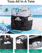 BAGSMART Reusable Grocery Bags, Large Beach Bag, Foldable Tote for Shopping Moving Holiday Travel Packing