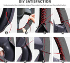 Suede Leather Steering Wheel Cover Wrap Kit - DIY Stitch-On for 17-18" Wheels, Superior Sweat Absorption & Non-Slip Grip, Comfortable & Durable Year-Round Upgrade