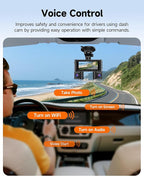 360° Dash Cam Front and Rear Inside, 4 Channel Dash Camera for Cars FHD 1080Px4, Built-in Wi-Fi, 3.16” IPS Screen, WDR Night 