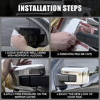 Chrome Side Rearview Mirror Covers Caps Decoration Compatible with 2021-2025 Ford F150, With Turn Signal Model (Chrome-Cut-Out)