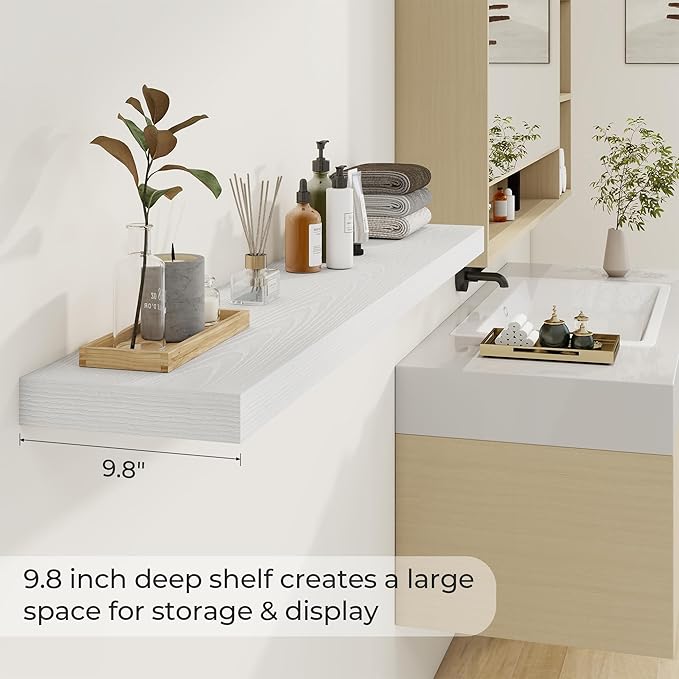 Dreamland 55 Inches Floating Shelves for Wall, 9.8" Deep Long Floating Shelves Set of 1, Large Display & Storage Shelf, Wall 