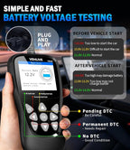 OBD2 Scanner Diagnostic Tool, VEHLIVE V860 Car Code Reader for Check Engine Light with Reset, I/M Readiness, Battery Tester,