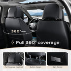 Coverado Seat Covers Full Set, Seat Covers for Cars, 5 Seats Waterproof Nappa Leather Car Seat Covers with Head Pillow, Seat 