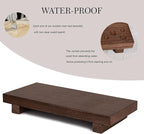 zoocatia Small Wood Tray Pedestal Stand Farmhouse Bathroom Decor Decorative Wooden Riser Kitchen Soap Dish Holder for Vanity,