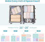 Cambond Mesh Compression Packing Cubes - 6 Piece Expandable See Through Packing Cubes for travel with Shoe and Makeup Bag, Tr