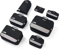 Hanke 7 Set Compression Packing Cubes for Travel, Expandable Large Packing Cubes for Suitcases and Backpack, Luggage Packing 