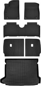Auxko All Weather Floor Mats Cargo Mat with Backrest Mat for 2025 2026 Hyundai Ioniq 5 N TPE Liners Accessories Guard Odorless Anti-Slip Floor Liners & Trunk Liner & Back Seat Protectors