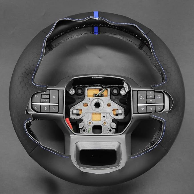 MEWANT Steering Wheel Covers for Ford F-150 2021-2023 / F-150 Lightning 2022-2023 Hand-Stitched F150 Steering Wheel Wrap