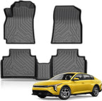KUST Floor Mats for 2025 2026 Kia K4 Sedan, All Weather Floor Liners Front Rear 2 Row Car Mats for K4 Accessories Anti-Slip TPE Rubber Raised Edge