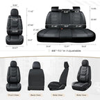Coverado Car Seat Covers Full Set, Seat Covers for Cars, Front Seat Covers and Back Seat Cover Waterproof Leather Automotive 
