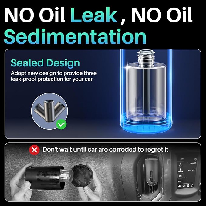 Smart Car Air Freshener, Car Air Freshener Diffuser with 100ml Perfume, Long Lasting Lasts 6 Months, RGB Music Syncing Light,
