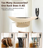 Cowboy Hat Holder Wall Mount for Wide Brim Hats Rustic Horseshoe Hooks with Texas Star Metal Hat Hanger Organizer for Closet 