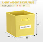 artsdi 13x13 storage cube bins (Set of 10) Foldable Fabric storage cubes with 10 Labels Window Cards & a Pen,13 inch cube sto