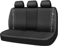 CAR PASS Bling Rhinestone Leather Back Seat Cover, Waterproof Bench Rear Seat Cover Shining Diamond Universal Fit Automotive Glitter Crystal Sparkle Strips for Kid Women Girl, Black Diamond