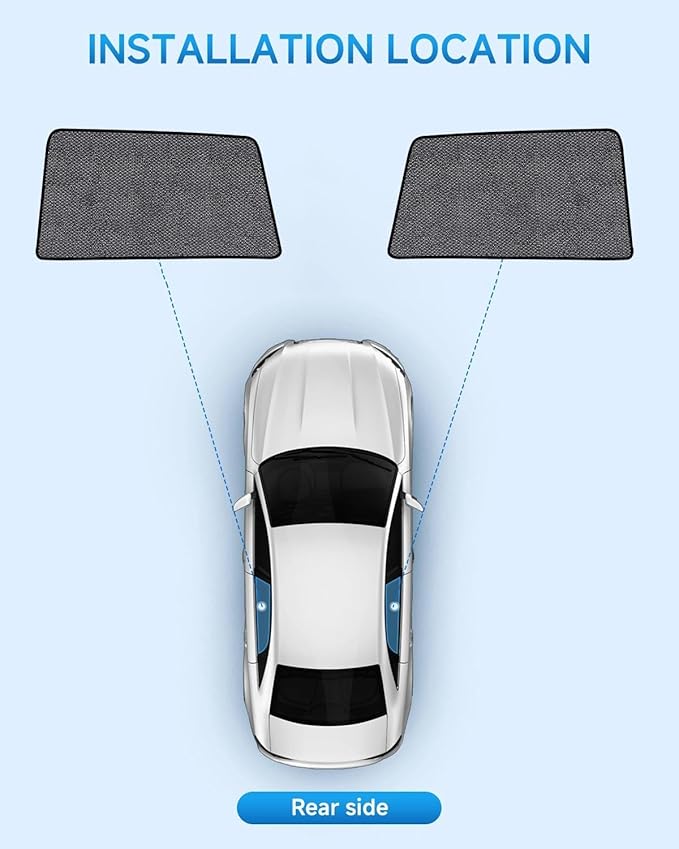 Car Window Shades for Honda Pilot(2016-2022), 2-Pack Rear Window Sun Shades for Baby – Breathable Mesh, UV & Heat Blocker, Privacy Protection for Camping, Travel, Sleep & Nursing
