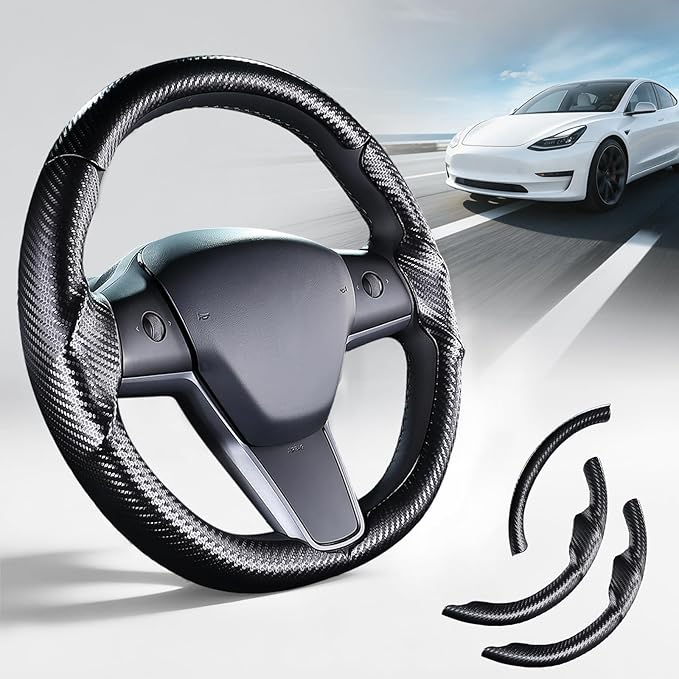 Steering Wheel Cover for Tesla Model 3(2017-2023) Model Y(2020-2024), Steering Wheel Accessories for Tesla Model 3/ Y
