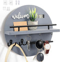 Key Holder for Wall, Key and Mail Holder Organizer with - Key Holder Wall Mount - Round Wooden Rustic Home Decor for Entryway