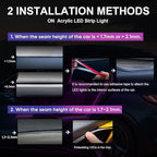 Acrylic 6 in 1 Car LED Lights Interior, RGB Ambient Lighting Car with 584 LEDs, 16 Million Colors, APP & Remote Control, Music Sync Interior Ca r Lights for Women Men