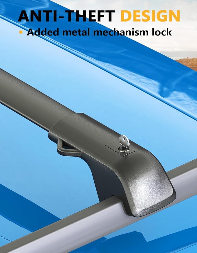 Tuyoung 300lbs Roof Rack Cross Bars Compatible with Subaru Forester 2014-2026 with Raised Side Rails (Not for Wilderness), Lockable Heavy Duty Aluminum Metal Lock Roof Rails Crossbars Luggage Racks.