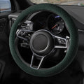 Suede Steering Wheel Cover with Upgraded Silicone Inner Ring, Breathable, Anti-Slip, Leather Universal 14.5 to 15 Inch Steeri