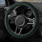 Suede Steering Wheel Cover with Upgraded Silicone Inner Ring, Breathable, Anti-Slip, Leather Universal 14.5 to 15 Inch Steeri