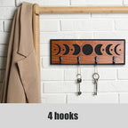 IRISVITA Witchy Moon Key Holder for Wall, Small Moon Phase Boho Wall Decor, Gothic Home Decor, Boho Decor, Wooden Key Organiz