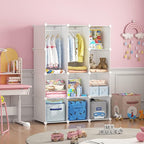 VIPZONE Baby Closet,Dresser, Kids Closet Organizers, Portable Kids Wardrobe for Closet, Bedroom, Nursery, Cubby, Cabinet, Clo