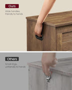 VASAGLE Storage Chest, Storage Bench with 2 Safety Hinges, Farmhouse Style, 15.7 x 39.4 x 18.1 Inches, for Entryway, Bedroom,