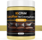 Cream White Leather Recoloring Balm, 12oz Leather Color Restorer for Couches, Leather Repair Kit for Furniture, Leather Dye f
