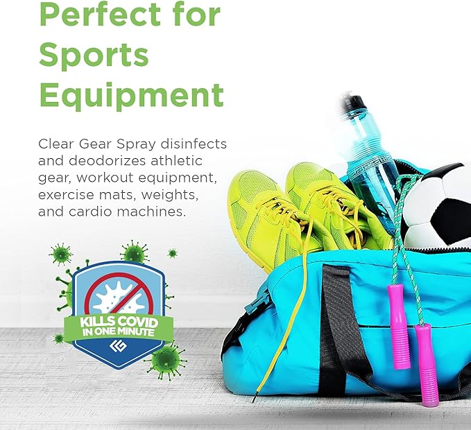 Clear Gear Gym Disinfectant, Yoga Mat Cleaner, Deodorizer For Sports Equipment, Gyms, and Fitness Centers - Mixed Pack - 16 O