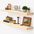 Marsmiles 36 Inch Floating Shelves | Unfinished Natural Wood Floating Shelves Set of 2 | 36" W x 7.7" D x 1.6" H Natural Wood