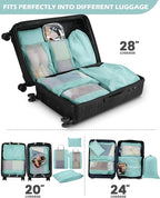 Gonex 8 Set Compression Packing Cubes for Travel, Expandable Mesh Packing Organizer for Travel Accessories Essentials with To