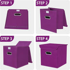 Closet Organizers Fabric Storage Bins With Lids Collapsible Cube Storage Organizer Basket With Handles,Storage Boxes for Clot