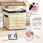 Lifewit 6 Pack Clear Clothes Storage Bags, 11 Inch Clear Cube Storage Bins, 18L Vinyl Foldable Moving Bags with Zipper, Stora