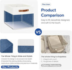 13x13 Storage Cubes 4-Pack, Large Foldable Fabric Cube Storage Bin with Reinforced Bottom and Labels, Organizer Baskets for S