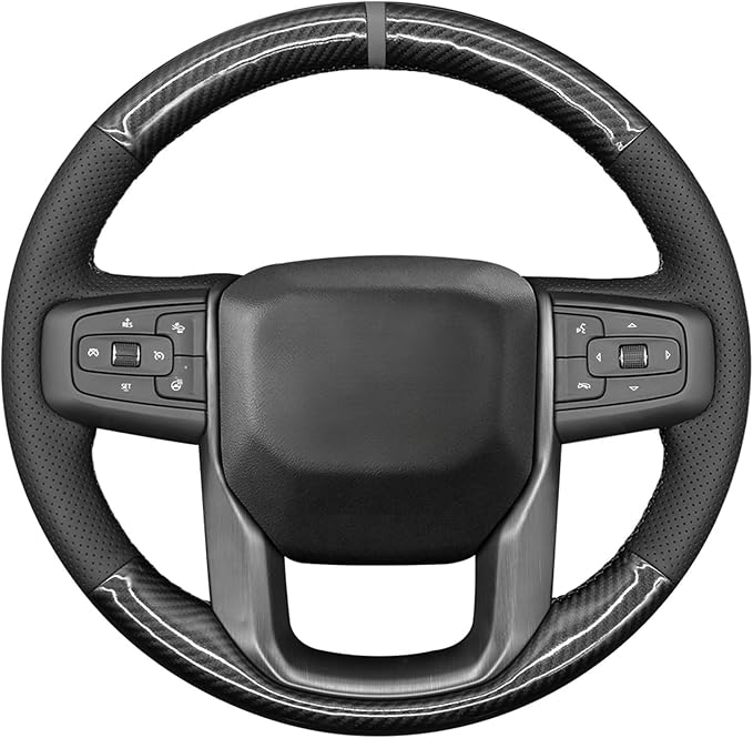 MEWANT Steering Wheel Cover for GMC Sierra Steering Wheel Cover for GMC Sierra 1500 / Sierra 1500 Limited/Sierra 2500 / Sierra 3500/ Yukon (XL) Hive Microfiber Leather